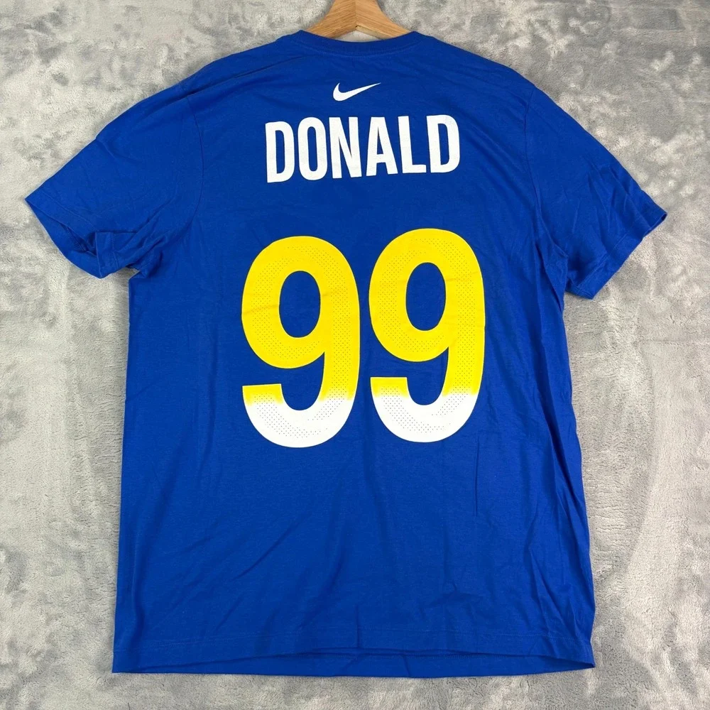 Aaron Donald Los Angeles Rams Nike Mens Large Name And Number T-Shirt-Royal NFL